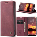 ZXHYliang Redmi Note14 5G için kılıf: TPU Tampon [Eller Serbest Destek Standı] [Manyetik Kapatma] [Kart Yuvaları] Darbeye Dayanıklı Kapaklı Folyo Kılıf. (Şarap)