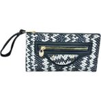 Zy Plus Siyah Beyaz Desenli Portföy Cüzdan 23 x 13 cm - Açık Siyah - Beyaz