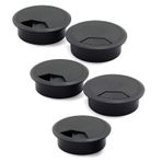 Zydiwo 5 adet 2-3/8 inç (60 mm) masa kablosu gromet kablo delik kapağı bilgisayar masa kordon telleri organizatör kablosu masa teli rondela siyah)