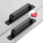 ZYFH8992 2 Adet Sürgülü Kapı Kolu Dolap Kolu Kendinden Yapışkanlı Deliksiz Sap Alüminyum Gardırop Şarap Soğutucu Çekmece Kulpları Kapı Kolu Elbise Dolabı için Çekme Düğmeleri (148