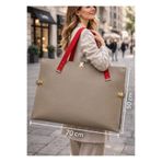 ZYLA Porting Deri Tozlu Proje - Resim - Tablo - Taşıma Çantası Mıknatıslı - Kilitli 70x50 cm Vizon Rengi