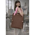 Zyla Porting Deri Tozlu Proje - Resim - Tablo - Taşıma Çantası Mıknatıslı - Kilitli -Iç Tarafı Karşılıklı Lastikli - Taba - Pembe - 35X50CM