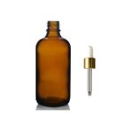 Zylan Ambalaj 100 ml Kahverengi Cam Da mlalıklı, 24 Adet, Sarı Kapak Beyaz Emzik