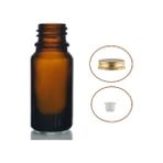 Zylan Ambalaj 20 ml Kahverengi Şişe Sarı Metal Düz Kapaklı, 12 Adet, Cam Şişe, Kozmetik Şişesi