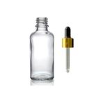Zylan Ambalaj 30 ml Şeffaf Cam Da mlalıklı, 12 Adet, Sarı Kapak Siyah Emzik
