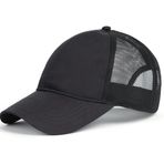 Zylioo XL kamyon şoförü şapkası, büyük file koşu şapkası, beyzbol şapkası, hızlı kurur, beyzbol şapkası, ayarlanabilir spor şapkası, beyzbol şapkası, 60 – 65 arası, Siyah, XXL