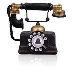 ZYMY Antika Telefon, Retro Tarz, Reçine Dekoratif Telefon, Döner, Cafe, Bar, Pencere, Aksesuar, Siyah, Reçine Dekorasyon