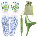 ZYNERY Refleksoloji Masaj Aleti ile Çorap, Basınç Noktası Masaj Aleti, Acupressure Çorap ve Eldiven, Refleksoloji Çizelge Çorapları, Tetik Noktalı Masaj Aleti, Ayak Ağrısı Giderici (Erkek, Yeşil)