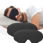 Zynewa 2 adet 3D konturlu kabuk uyku maskesi, yumuşak nefes alan karartma göz bağı, ipek nefes alan saten karartma göz maskesi, ayarlanabilir tokalı gece uyku maskesi (siyah)