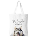 ZYQFN Malamute Mama Kadınlar için Kanvas Taşıma Çantası, Köpek Anne için Köpekler Sevgilisi Hediyesi, Doğum Günü Noel Sevimli Alaska Malamute Kadınlar İçin Hediye, Okul Çalışmaları Kolej Seyahati için