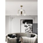Zyra Eskitme Gövde 4'lü Beyaz Cam Küre Kıvrık Model Avize - Salon ve Oturma Odası Aydınlatması - Eskitme - Beyaz