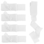 Zythrem 5 adet ipek bant, dekorasyon bandı, 3,8 cm x 2,7 m saten bant, hediye kurdelesi, hediye kurdelesi, vaftiz, doğum günü dekorasyonu, hediye paketi, düğün, hediye paketi, gelin buketi, beyaz