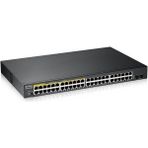 Zyxel GS1900-48HP V2, 48 Port, Gigabit, 24 Port Poe 170W, 2 Port Gigabit Sfp, Yönetilebilir, Rackmount Switch - Belirtilmemiş