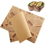 ZYYC 14 x 25,4 cm Yağsız Kağıt, 100 Yaprak Gıda Ambalaj Kağıdı, Pişirme Ambalaj Kağıdı, Yapışmaz Şarküteri Sepet Astar Kağıtları Hamburger, Pizza, Sandviç, Pasta, Ekmek, Et için