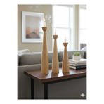 Z&Z Home piyon üçlü ahşap şamdan 31cm/26cm/21cm