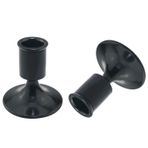 ZZLZX 2 adet siyah Metal mumluk Vintage konik mumluk 2x2.6x0.8 inç ev dekorasyon demir aksesuarları yemek odası masa Centerpiece düğün parti dekorasyon manto tutucu