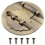 ZZLZX Yuvarlak Antik Pirinç Mandal, Vidalı, Çap 6,7 cm Ahşap Kutu Bavul Kancası Çin Ahşap Kutu Panel Mandalı Takı için Pin Çubuklu Ahşap Kutu Mini Dolap Bavul Dekoratif Mandal