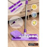 " 1 Adet Yedek Bez Hediyeli " Yer Mopu Duvar Fayans Cam Yüzey Temizlik Mikrofiber Mandallı Mop - Antrasit - Seçenek 1