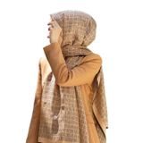 % 100 İPEK ETNİK DESENLİ GOLD - SİYAH RENKLİ ŞAL