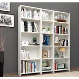 % 100 Mdf Mobilya 5 Raflı Geniş Kitaplık - Beyaz parlak