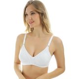 % 100 Pamuk Penye Telsiz Toparlayıcı ( Balensiz Minimizer ) Beyaz Sütyen EBRB1001 - 90B
