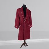 % 100 Pamuklu Laodikeia Şalyaka Bornoz Kadın Erkek Unisex Beyaz - 2XL - Bordo