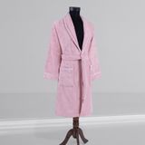 % 100 Pamuklu Laodikeia Şalyaka Bornoz Kadın Erkek Unisex Beyaz - S - M - Pembe