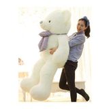 % 100 YERLİ - Sevgiliye Özel HEDİYE - 150 cm Papyonlu Peluş Ayı-DEV Boy Beyaz