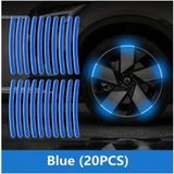( 20 X ADET ) 1 SET JANT REFLEKTÖR RIM STICKER BLUE CAR & MOTORCYDE & BICYCLE