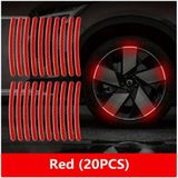( 20 X ADET ) 1 SET JANT REFLEKTÖR RIM STICKER RED CAR & MOTORCYDE & BICYCLE