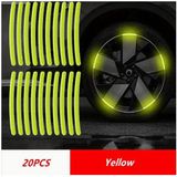 ( 20 X ADET ) 1 SET JANT REFLEKTÖR RIM STICKER YELLOW CAR & MOTORCYDE & BICYCLE