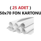 ( 25 Adet ) 50X70 cm Beyaz Renkli Fon Kartonu Rulo Canlı Renk Büyük Boy Anaokulu Kreş Okul