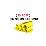 ( 25 Adet ) 50X70 cm Sarı Renkli Fon Kartonu Rulo Canlı Renk Büyük Boy Anaokulu Kreş Okul