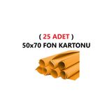 ( 25 Adet ) 50X70 cm Turuncu Renkli Fon Kartonu Rulo Canlı Renk Büyük Boy Anaokulu Kreş Okul