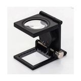 -28X28 mm Katlanır Sayaçlı Metal Lüp, 2 LED Işıklı Büyüteç Tekstil TH9005A ( Lisinya )