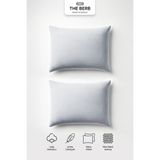 | 2'li Lakost Örgü Yastık Kılıfı Seti | %100 Pamuk | 50 x 70 | Fermuarlı - Gri - 50x70