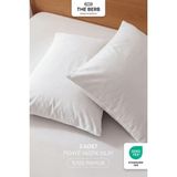 | 2'li Penye Yastık Kılıfı Seti | %100 Pamuk | 50 X70 | Fermuarlı | Jersey Kumaş - Beyaz - 50 x 70