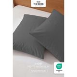 | 2'li Penye Yastık Kılıfı Seti | %100 Pamuk | 50 X70 | Fermuarlı | Jersey Kumaş - Gri - 50 x 70