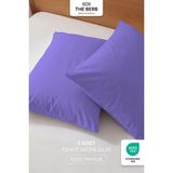 | 2'li Penye Yastık Kılıfı Seti | %100 Pamuk | 50 X70 | Fermuarlı | Jersey Kumaş - Lila - 50 x 70