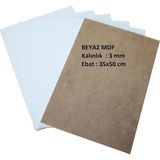 - 3 Adet Beyaz Mdf Duralit 3 Mm, 35X50 cm (Resim Kağıdı Ölçüsü),bir Tarafı Beyaz Boyalı - Standart