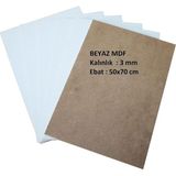 - 3 Adet Beyaz Mdf Duralit 3 Mm, 50X70 cm (Resim Kağıdı Ölçüsü),bir Tarafı Beyaz Boyalı
