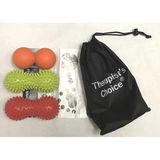 ® 3 Paket Fıstık Topu Masaj Seti - 2 Dikenli Masaj Fıstık Topu (1 X Sert Ve 1 X Yumuşak), 1 X Çift Fıstık Masajı Lakros Topları, Stres Refleksolojisi, Kirpi Duyusal Top Seti