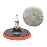 ( 3'Lü Set) Koyun Postu Pedi Ø 125 Mm + Cırt Taban + M14 Pasta Cila Polisaj Kuzu Postu Yünü Keçesi
