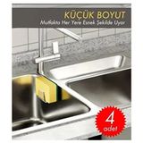 - 4 Adet Yapışkanlı Pleksi Bulaşık Süngeri Tutucu Evye Düzenleyici Süngerlik
