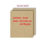 - 5 Adet Duralit Ham Mdf 3 Mm Kalınlık , A3 Ölçüsünde (29,7x42 Cm)