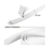- 5 Metre Arkası Yapışkanlı Beyaz Cırt Cırtlı Bant Amerikan Fermuarı 2 cm Genişlik