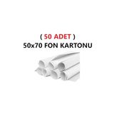 ( 50 Adet ) 50X70 cm Beyaz Renkli Fon Kartonu Rulo Canlı Renk Büyük Boy Anaokulu Kreş Okul
