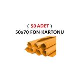 ( 50 Adet ) 50X70 cm Turuncu Renkli Fon Kartonu Rulo Canlı Renk Büyük Boy Anaokulu Kreş Okul