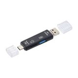 -5068 Micro Usb/type C To Micro Sd Otg Çevirici, Otg 3in1 Type-C ve Micro USB Tf Çevirici Dönüştürücü Kart Okuyucu