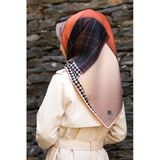 % 57 İpek % 43 Viskon Twill İpek Kazayaklı Ekoseli Leoparlı Ve Şal Desenli Taba - Bej Renkli 90X90 Eşarp Dikim Şekli : El Dikişi